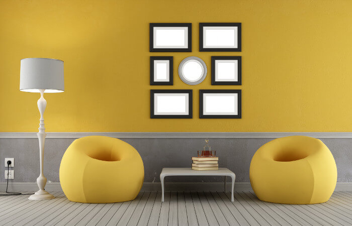 Color amarillo en las paredes